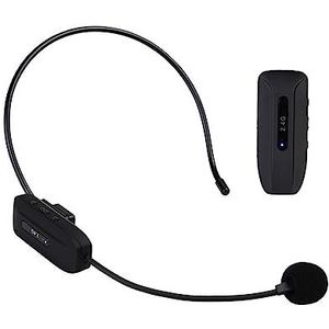 Draadloze Microfoon, 2.4G Op het hoofd gemonteerde draadloze microfoonzender met ontvanger for spraakversterker Speaker Teaching Tour Guide