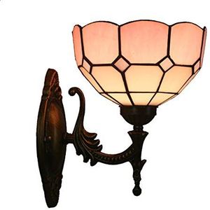 Tiffany Stijl Wandlamp Embedded Wandlamp Woonkamer Lobby Ingang Gekleurde Glazen Lampenkap, 8 Inch