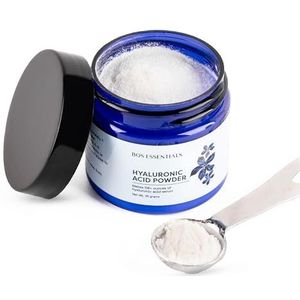 BOS ESSENTIALS Pure Hyaluronzuur Serumpoeder | 100% NATURAL | Hoog moleculair gewicht | Locks in moisture en creëert een volle, jeugdige huid - Maakt 50+ ounces van anti-aging hyaluronzuur serum!