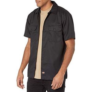 Dickies Flex Twill-werkshirt met korte mouwen voor heren, met korte mouwen, Flex Twill werkshirt (pak van 1), Zwart V1, XL