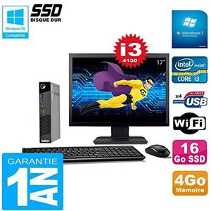 Lenovo Ultra Mini PC M73 USFF Tiny Core I3-4130 4 GB 16 GB SSD WiFi W7 Display 17 inch (43,2 cm) (gereviseerd)