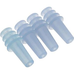 2 paar herbruikbare siliconen oordopjes voor vliegtuig reizen slaap stilte blauw, 2,8 x 1,2 cm