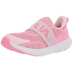 Under Armour Girls Grade School Surge 3 Slip On Sneaker, (600) Prime Pink/Flamingo/Metallic Silver, 4 Big Kid