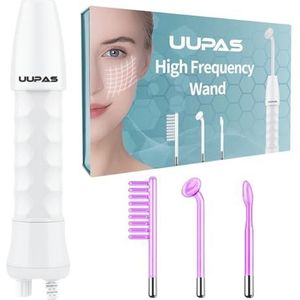 Hoge Frequentie wand - UUPAS Draagbare Handheld Hoge Gezichtsfrequentie Wand met 3 Stuks Argon Buizen Huidverstrakkingsmachine voor Acne, Versteviging, Huidverjonging, Rimpelverwijdering