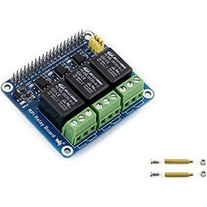 Waveshare Raspberry Pi Power Relay Board Expansion Board Module Three Channel (3-pk) voor Raspberry Pi A+/B+/2B/3B/3B+/4B