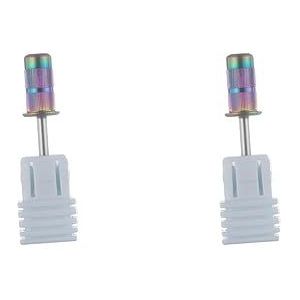 2 Set van RVS Schuren Band Doorn Bit voor Nail Boor Machine Acryl Nail Regenboog, 0,5 x 0,25 inch
