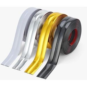 Zelfklevende Muur Hoek Afkanten Strip ， Multifunctionele wandlijst, hoekbeschermers, kitstrip, buigzame, opvouwbare decoratieve strips for vloer, tafelrand en deurkozijn, 5m(Gold,3cm)