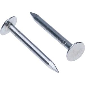 Clout Spijkers Verzinkt met Extra Grote Kop (Verpakking van 100 stuks) Gegalvaniseerde lange spijkers voor DIY en Ambachten, Home Decor, Houtbewerking, Meubilair en Bouw Grootte: Lengte 25mm Schacht Diameter2.5 mm