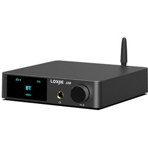 LOXJIE A30 - Desktop Stereo Hifi-eindversterker - Hoofdtelefoonversterker - USB/Optisch/Coaxiaal/Bluetooth 5.0 - Met Afstandsbediening