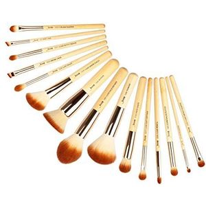 Bswefty Make-up Borstels Set Bamboe Foundation Poeder Eyeliner Bronzer Beeldhouwen Pencel Maquiagem Professioneel Cosmetisch Gereedschap (Handvat Kleur: T140 15st)