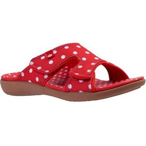 Spenco Dames Kholo Dot Slide Sandaal, Rood, 9 UK, Rood, 9 UK Wide