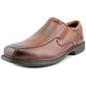 Nunn Bush Men's Bleeker Street Slip On Loafer with KORE Slip Resistant Comfort Technology, Cognac, 12 Wide US