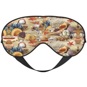 Zeester Zeeschelp Zandstrand Thema Slaap Eye Mas Bijgewerkt Ontwerp Licht Blokkerende Night Eye Blinder Mannen Vrouwen Shift Werk Reizen