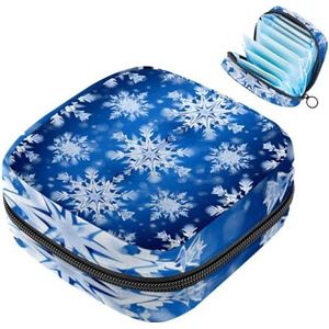 MUOOUM Kerst Sneeuwvlok Patroon Maandverband Opbergtas Draagbare Menstruatie Tas Voor Vrouwen Tiener Meisjes Menstruatie Cup Pouch Nursing Pad Houder
