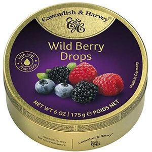 Cavendish & Harvey Travel Tin Wild Berry Drops 175 g (Pack van 9)