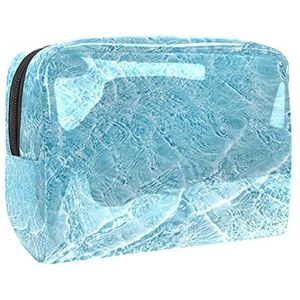 Waterdichte cosmetische tassen, abstracte golf blauwe print reizen cosmetische tassen, multifunctionele draagbare make-up tassen, reizen cosmetische tas organizer voor vrouwen