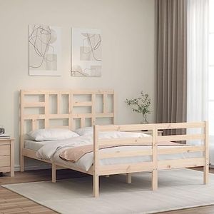 AJJHUUKI Bedden en accessoires bedframe met hoofdeinde 120x200 cm, massief houten meubels