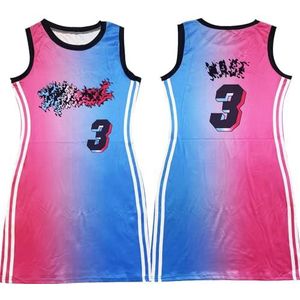 yk8fass Casual dubbelzijdige jurk vj-82051, Rood Blauw, S