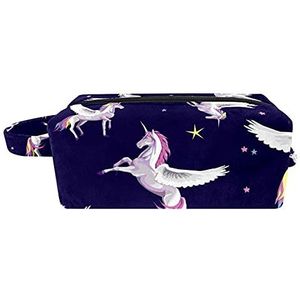 Draagbare Travel Cosmetische Zakken, Borstel Pouch met Draaghandvat, Leuke Eenhoorn Tote Toilettas Accessoires Organizer voor Vrouwen Meisjes, Multi kleuren 10, 8.2x3.1x3.5 in/21x8x9 cm,