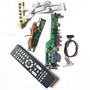 Voor B141XG08 V1 VGA HDMI AV USB RF Remote+Inverter+toetsenbord T.V53 controller board 1CCFL 30-Pins LVDS LCD display panel DIY kit (B141XG08)