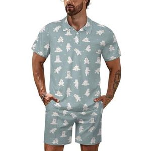 Westie Hondenpoloshirt, set met korte mouwen, trainingspak, casual, strandshirt, shorts, outfit, 4XL