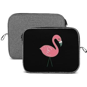 Roze Flamingo Laptop Sleeve Case Beschermende Notebook Draagtas Reizen Aktetas 13 inch