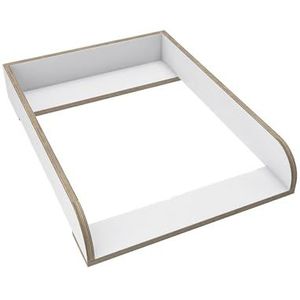 REGALIK Luiertafelblad voor IKEA Hemnes 500, 72 x 50 cm, afneembaar luiertafelblad voor commode in wit, afgewerkt met natuurlijk multiplex beschermd met ecologische olie, met vooraan afgeronde