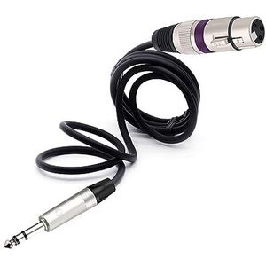 6,35 mm jack plug 3-pins mannelijk naar XLR vrouwelijk 1/4 inch stereo microfoon aansluitkabel naar XLR-kabel 1 stuk (kleur: zwart paars, maat: 3 m)