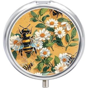 Draagbare Pillendoos Pil Case Lente Zomer Bee Reizen Pillendoos Kleine Pil Case Dagelijkse Pil Container Pil Organizer Pocket Geneeskunde Doos Leuke Pil Case