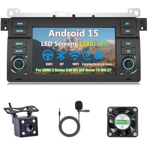 Draadloze Autoradio Android 15 voor BMW 3 Series E46 M3 320 Rover 75 MG ZT met draadloze carplay en Android Auto Bluetooth USB Wifi 4G GPS Navigatie(S-4(4G+64G))