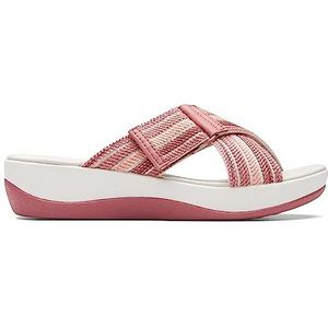 Clarks Arla Wave Slide Sandaal voor dames, Dusty Rose Combi, 39.5 EU