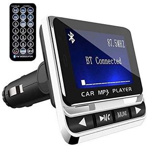 LEIDIMUS FM-zender Bluetooth voor auto, draadloze handsfree, MP3-speler, USB-oplader met afstandsbediening
