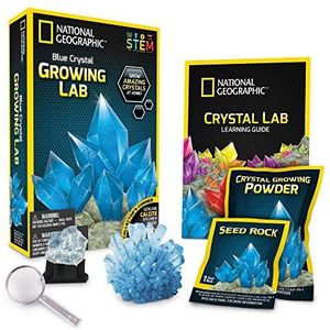 Bandai - National Geographic - Set om kristal te laten groeien - blauw kristal - Wetenschappelijk en educatief spel - STEM - JM00670