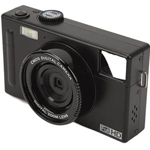 4K Digitale Camera, 56 MP Camera met Dubbel Scherm, Draagbare Vlogcamera, Elektronische Anti-shake, voor Babygroeirecords, Reizen, Bruiloft, Campusrecords, enz. (Zwart)