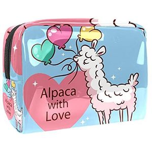 Waterdichte cosmetische tassen, schattige alpaca dier gele reizen cosmetische tassen, multifunctionele draagbare make-up tassen, reizen cosmetische tas organizer voor vrouwen, Multi kleuren 04,