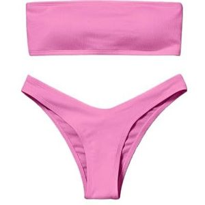 Bikini Vrouwen Bikini Badmode Set Zomer Strand Dragen Zwemmen Twee Stukken Badpakken Fijne Vrouw Badpak, roze, L
