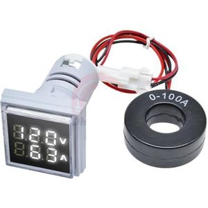 SABTOFNIV AC 50V-500V 0-100A digitale voltmeter ampèremeter spanning stroommeter volt versterker tester detector monitor voor LED-licht (kleur: wit)