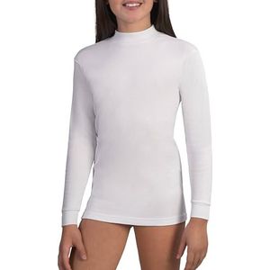 MABRAT KINDEREN TURTLENECK MET LYCRA CUFFS 100% WARM INTERLOCK KATOEN, Wit, 13 jaar