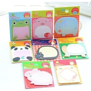 Cartoon Leuke Zoo Animal Paradise Koreaanse Briefpapier H6A1 Geplaatst Notities Sticky Herhaaldelijk Notes Super Notes, Doorschijnend Sticky Doorschijnend, Transparante Stok Notes, Gekleurde Notities,