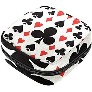 Maandverband Opbergtas, Poker Kaarten Menstruatie Cup Pouch, Draagbare Maandverband Pads Opbergzakken Vrouwelijke Menstruatie Eerste Periode Tas voor Tiener Meisjes Vrouwen Dames