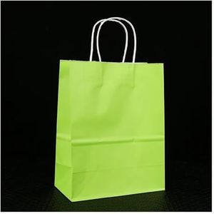10/25Pcs Gift Kraft Papieren Zakken Vakantie Winkelen DIY Multifunctionele Recyclebare Papieren Zakken Met Handvatten (Grijsachtig Groen, 25PCS_28X15X28CM)