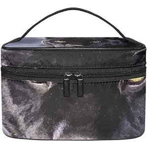 Make-up Organizer Bag, Reizen Make-up Tas Organizer Case Draagbare Cosmetische Tas voor Vrouwen en Meisjes Toiletries Zwart luipaard, Meerkleurig, 22.5x15x13.8cm/8.9x5.9x5.4in