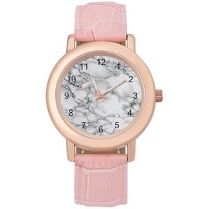 Witte Marmeren Textuur Patroon Horloges Voor Vrouwen Mode Sport Horloge Vrouwen Lederen Horloge