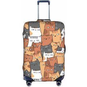 IguaTu Bagagehoes voor oranje katten, trolleykoffer, beschermende elastische hoes, krasbestendige bagagehoes, geschikt voor bagage van 45 - 70 cm, Wit, L
