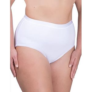 maluuna Heupslips voor dames onderbroeken in grote maten XL-5XL, verpakking met 3 stuks, kleur:weiß, Grootte:48-50