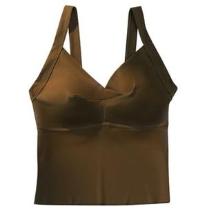 FSUFW Internet Famous Beauty Back Lingerie Fixed Cup Ice Silk Medium Lengte Dunne Vest voor Vrouwen