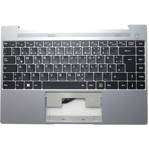 Laptop PalmRest & GR/FR toetsenbord voor MEDION voor AKOYA E14308 MD64030 Grijze topkoffer met verlicht zwart Duits(German GR)