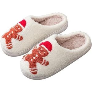 Kerstslippers voor heren Dames Antislip Winter Warme pantoffels Lichtgewicht comfortabele pluche pantoffels Zachte katoenen pantoffels (Color : 3, Size : 40-41/26cm)