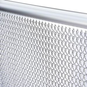 Gluwoer Aluminium Kettinggordijn 90 x 200 cm Metalen deur Vliegenhor Insectenbestrijdingsgordijn voor Deuropeningen (Zilver)