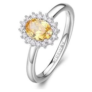Brosway FANCY women's ring 925 silver with white and yellow zircons FEY65B size. 14